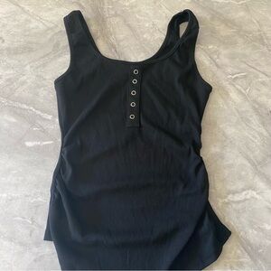 SHEIN Black Tank Top with Button Accents
